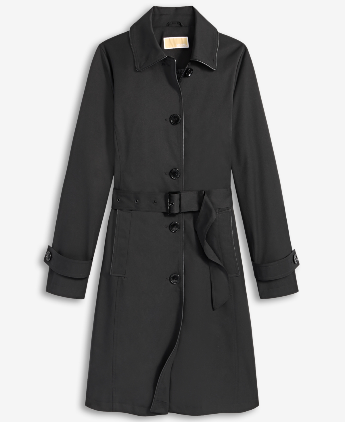 Michael Kors Michael  Petite Single-breasted Belted Trench Coat In Black