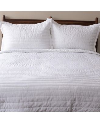 French Linen Channel Stitch Quilt and Sham Set - Twin/Twin XL