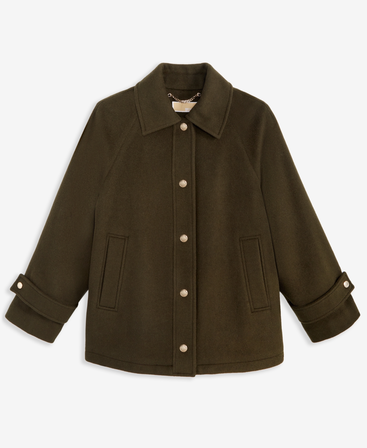 Michael Kors Michael  Women's Collared Button-front Coat, Exclusively At Macy's In Green