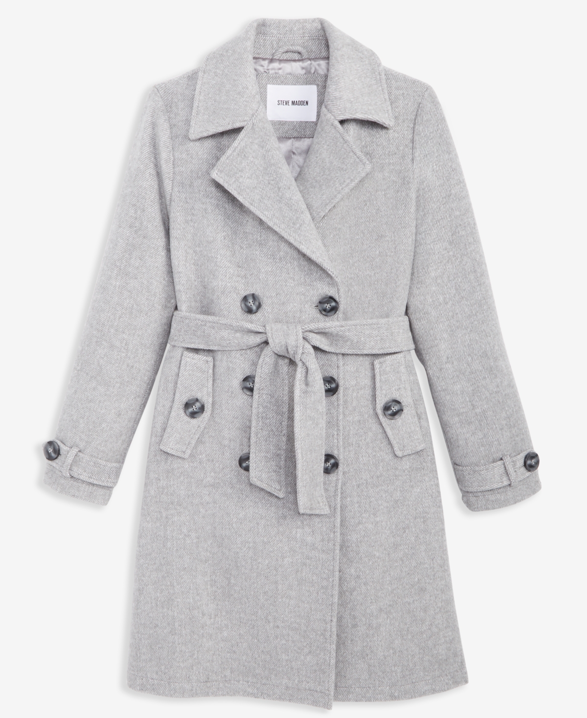 Steve Madden Women's Double-breasted Belted Trench Coat In Animal Print