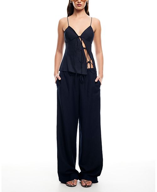 alfani Lioness Women's Linen-Blend Idyllic Pants Women's Fashion Shoes & Accessories
