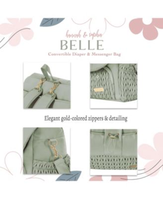 Hannah&Sophia Belle Convertible Diaper Backpack & Messenger Bag in Moonmist Blue