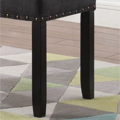 Fabric Dining Bench with Nailhead Trim