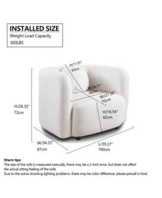  Boucle Accent Chair - Japandi Style