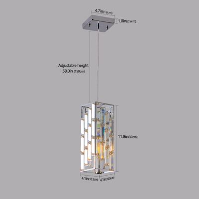 Streamdale Modern Crystal Pendant Light - 3 Pack, Adjustable Hanging Lamp
