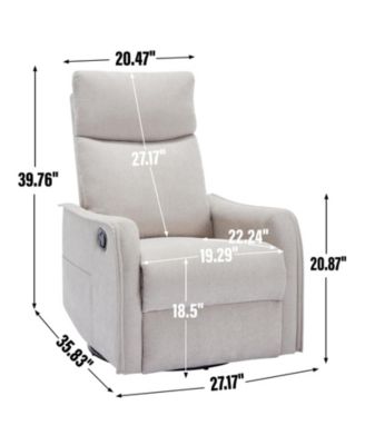 One Pack Swivel in Fabric  Heat Massage Manual Recliner Chair