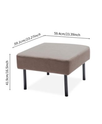 Streamdale Cozy 3-Seater L-Shape Sofa with Ottoman, Polyester Fabric for Small Spaces