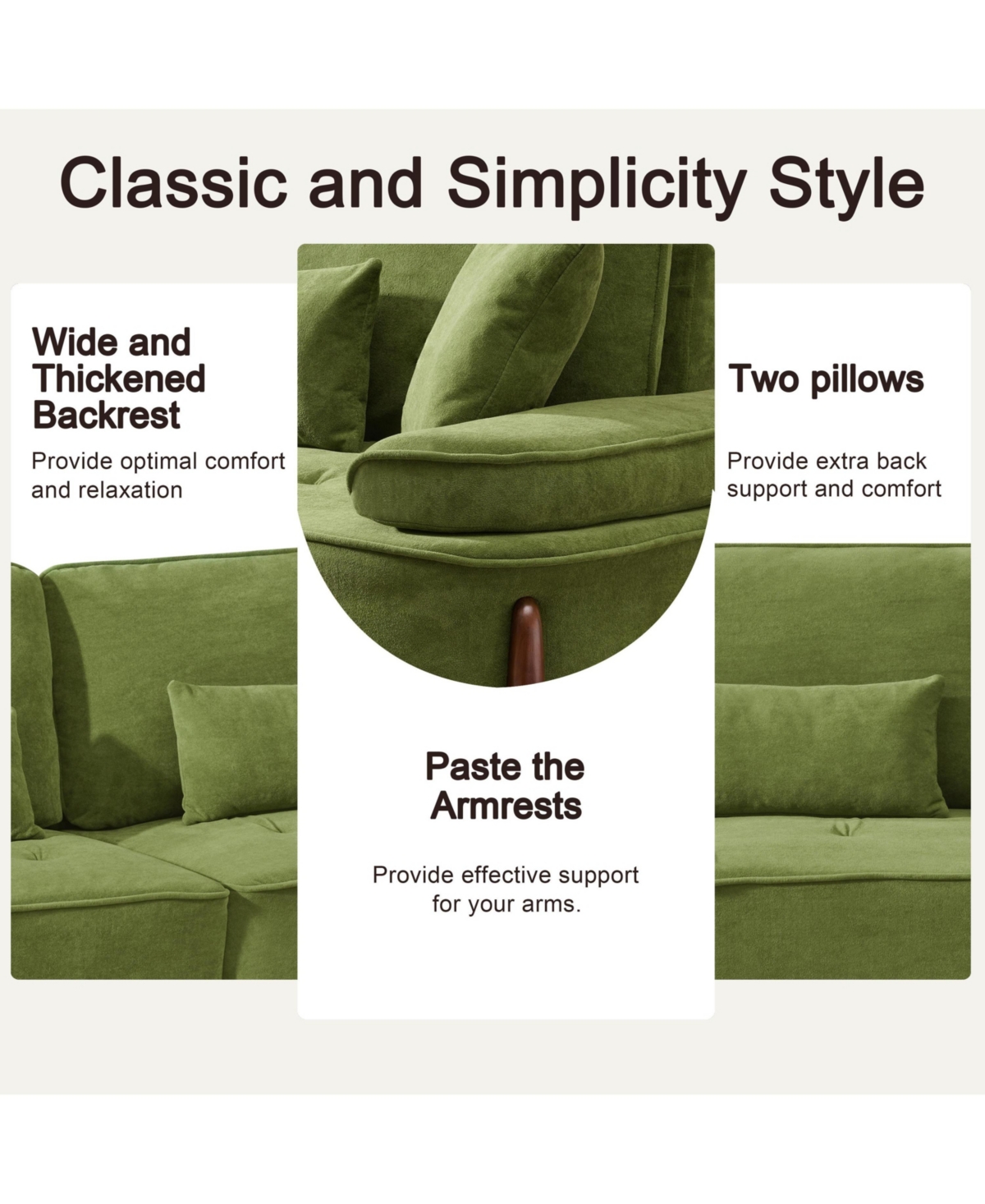 Streamdale Cozy Deep-Seated Sofa with Pillow (103")