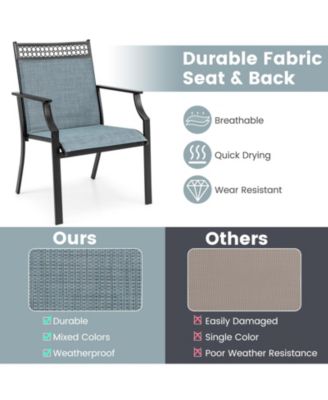 Patio Chairs Set of 2 with All Weather Breathable Fabric