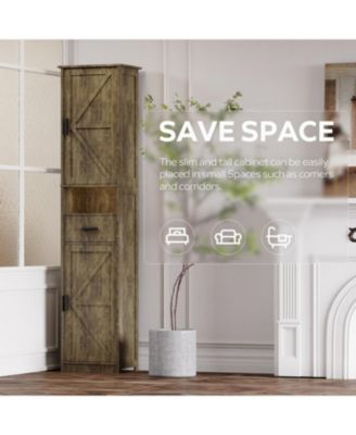 Streamdale Tall Bathroom Storage Cabinet with Sliding Doors and Drawer