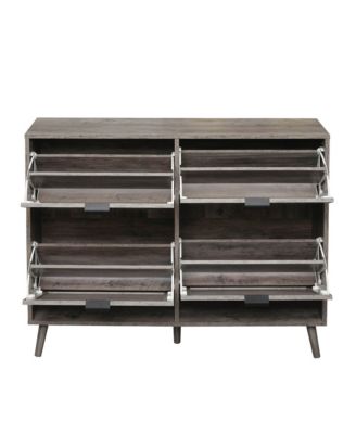 4 Door Shoe Rack, Freestanding Modern Shoe Storage Cabinet, for Entryway