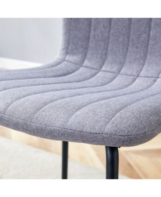 Streamdale Luxury Minimalist Dining Chairs - Set of 4, Black Metal Legs