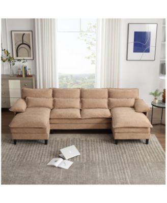 Streamdale U-Shaped Modular Sofa with Chaise Lounge, Brown