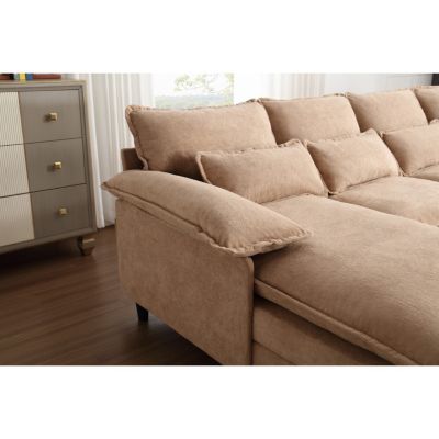 Streamdale U-Shaped Modular Sofa with Chaise Lounge, Brown