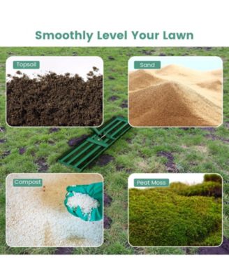 42 x 10 Inch Lawn Leveling Rake with Ergonomic Handle