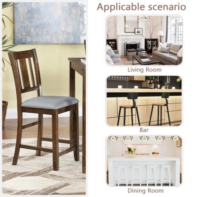 Counter Height Dining Chairs (4) with Walnut Padded Seat