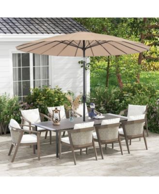 9 Feet Round Patio Umbrella with 18 Fiberglass Ribs