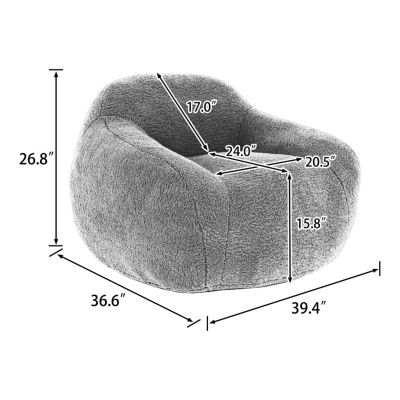 Comfy Bean Bag Chair with Armrest and Memory Foam Filler