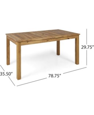 Streamdale Acacia Wood Expandable Dining Set with Cushions