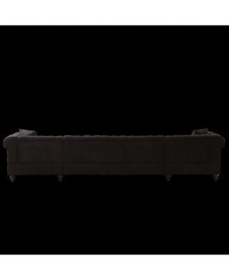 Modern Chenille 3-Piece U-Sofa with Chaise Longue