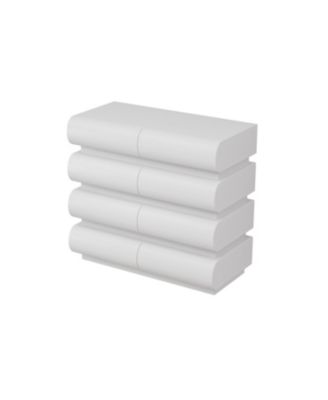 8 Drawer Dresser for Bedroom, White Dresser No Handle, Modern 8 Chest of Drawers with Wide Storage