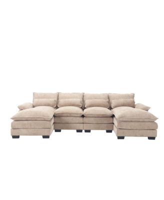 Streamdale Chenille, high quality sponge filling, solid wood frame, oversized four-seater, U-shaped combination sofa