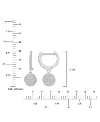 Cubic Zirconia Micro-Pav&eacute; Dangle Small Huggie Hoop Earrings