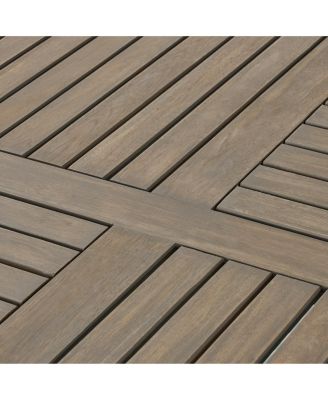 Streamdale Stylish Circular Outdoor Acacia Wood Patio Table - Teak Grey