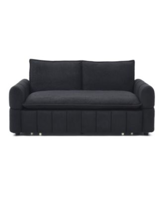 Sleeper Sofa Bed - Pull Out Couch with Chaise - Black
