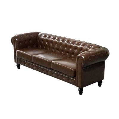 3-Seat Modern Chesterfield Sofa with Button Tufting for Living Rooms