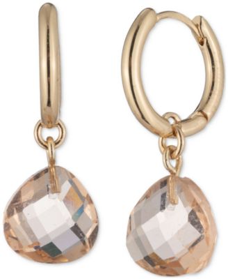 Lauren Ralph Lauren - Gold-Tone Glass Stone Dangle Hoop Earrings