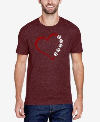 Men's Cotton/Poly Blend Word Art T-Shirt - Meow Heart