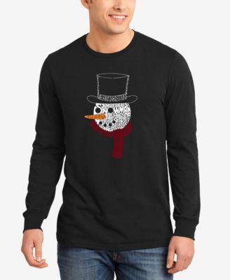 LA Pop Art - Snowman Face - Men's Word Art Long Sleeve T-Shirt