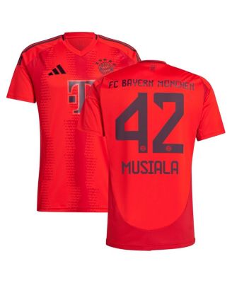 adidas - Men's Jamal Musiala Red Bayern Munich 2024/25 Home Replica Player Jersey