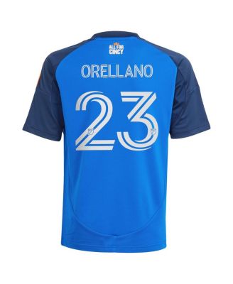 Big Boys and Girls Luca Orellano Blue FC Cincinnati 2025 Orange and Blue Legacy Kit Replica Player Jersey