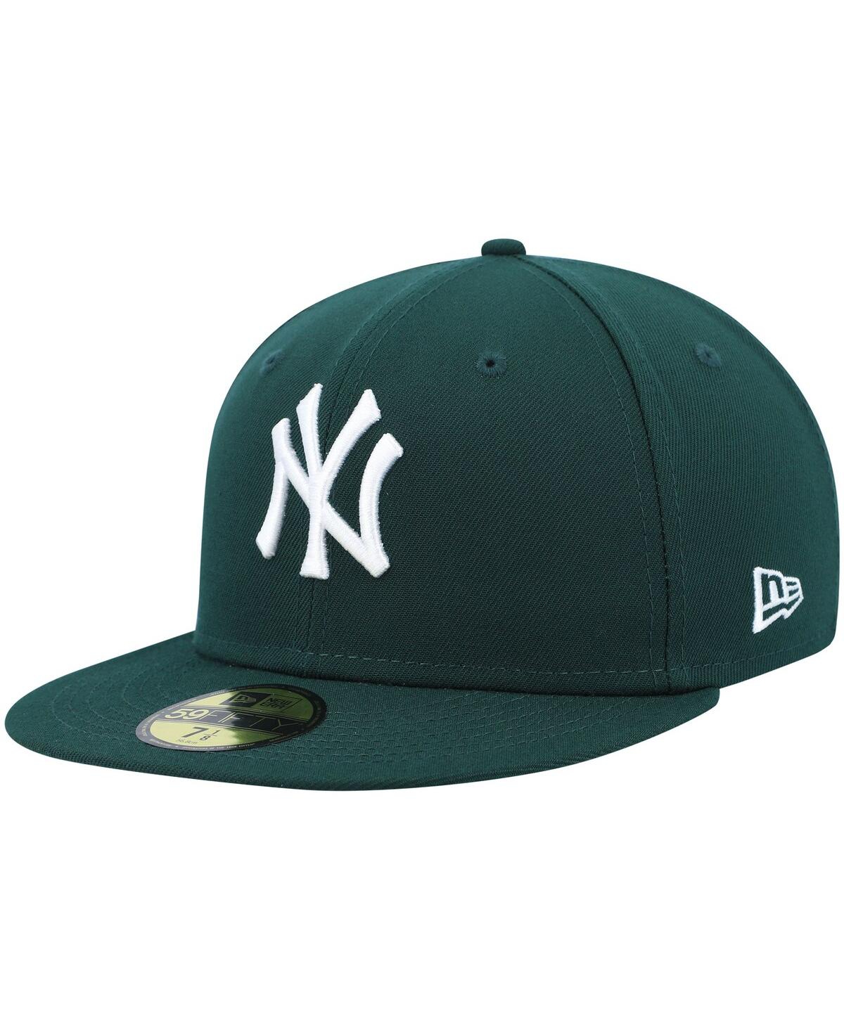 New Era Men's Green York Yankees White Logo 59FIFTY Fitted Hat