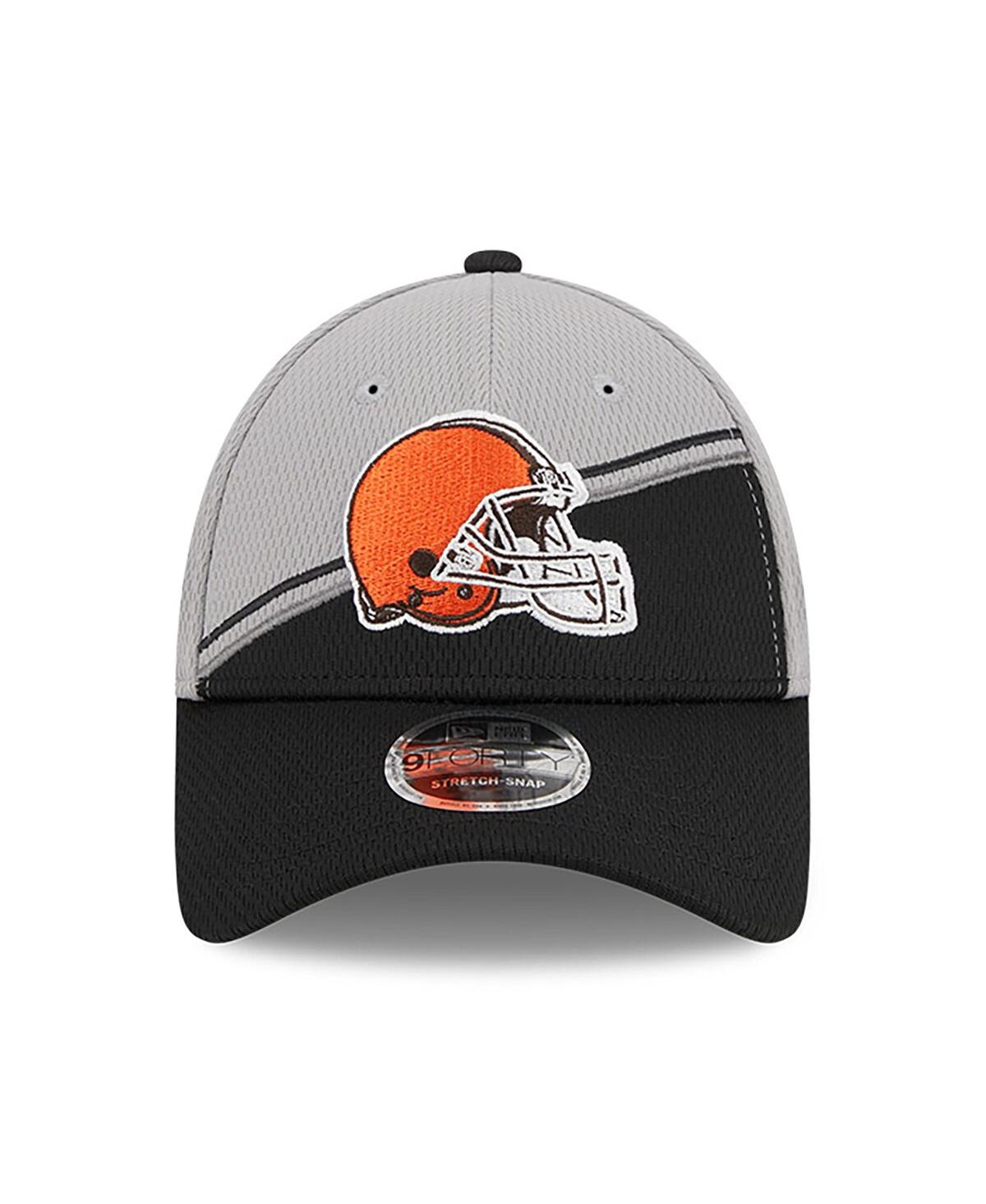 NEW ERA MEN'S GRAY/BLACK CLEVELAND BROWNS 2023 SIDELINE 9FORTY ADJUSTABLE HAT 