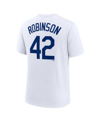 Men's Jackie Robinson White Brooklyn Dodgers Cooperstown Collection Tri-Blend Name Number T-Shirt