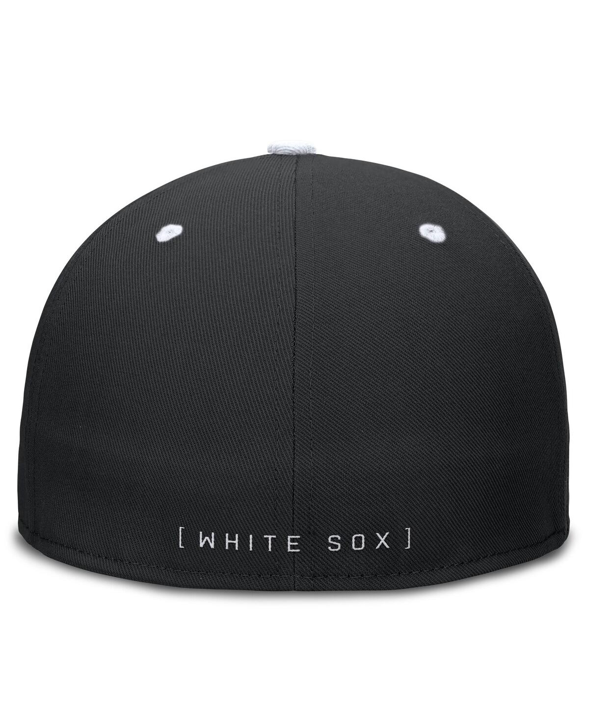 Nike Men's Black/white Chicago White Sox True Primetime Two-tone Performance Fitted Hat