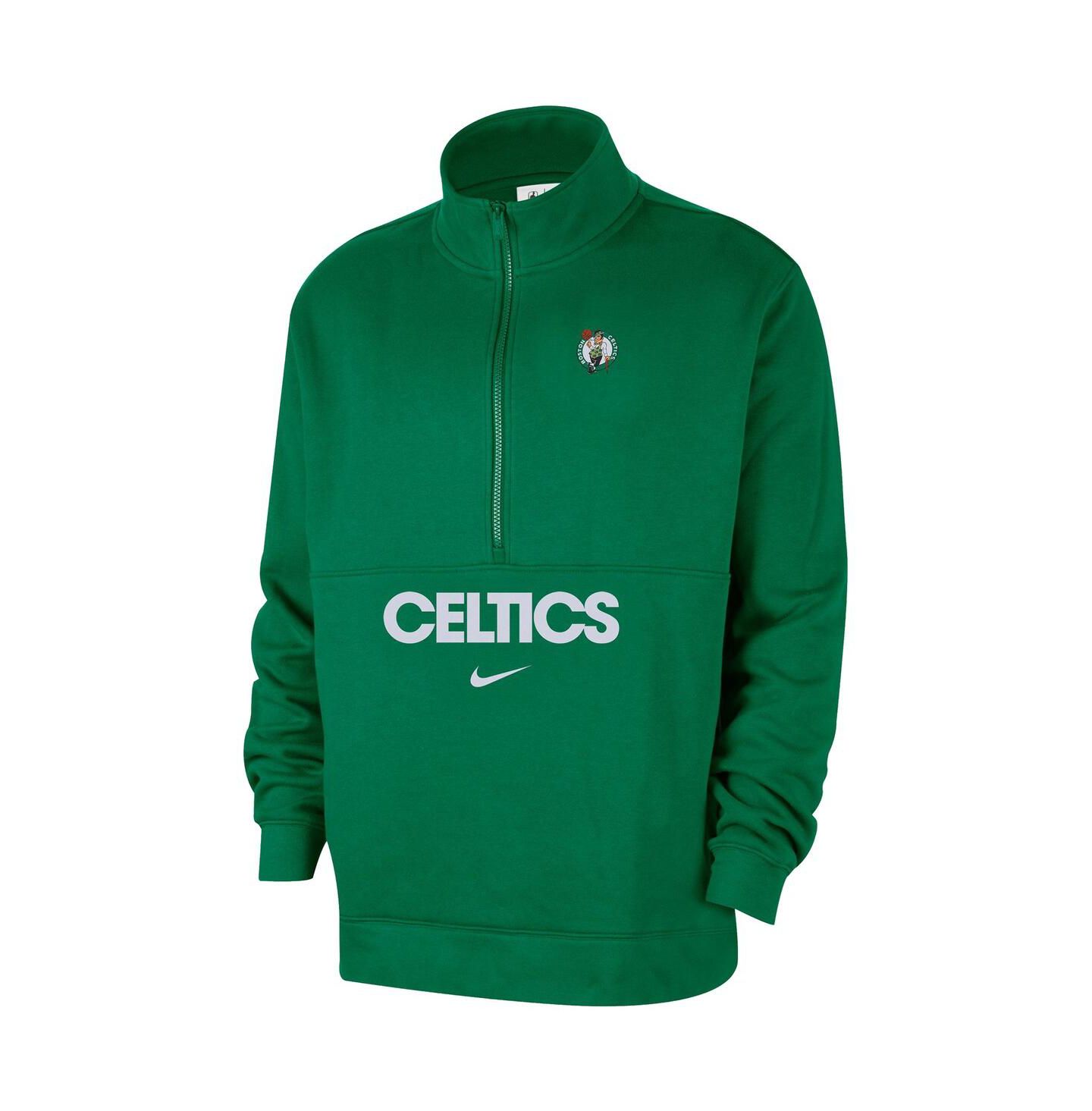 Мужское худи Nike Kelly Green Boston Celtics Courtside Club Half-Zip Pullover — фото 2