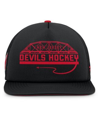 Men's Black/Red New Jersey Devils Authentic Pro Hometown Rink Foam Trucker Snapback Hat