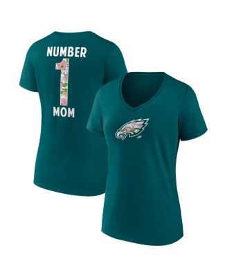 Fanatics - Women's Midnight Green Philadelphia Eagles Plus Size Mother's Day Floral V-Neck T-shirt
