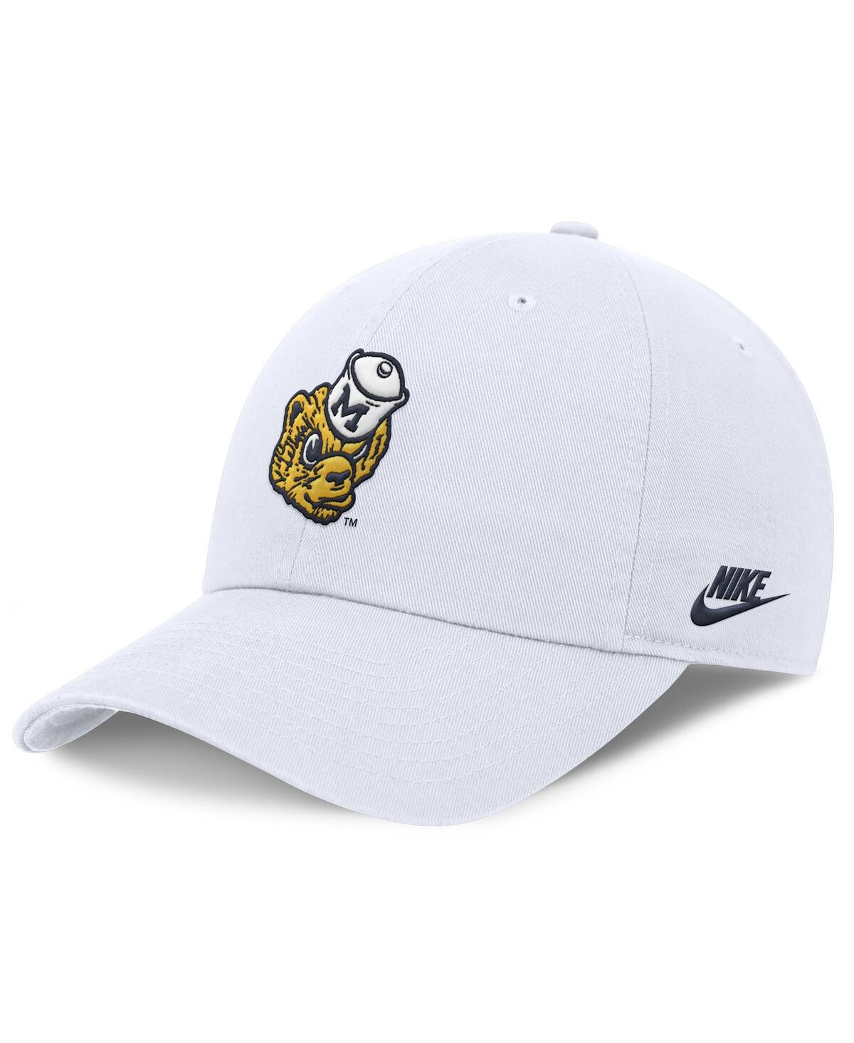Nike Men's White Michigan Wolverines Club Swoosh Performance Adjustable Hat