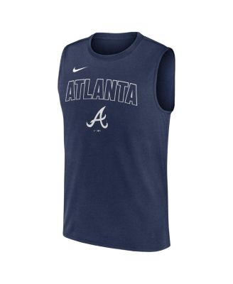 Men's Navy Atlanta Braves Knockout Performance Muscle Tank Top