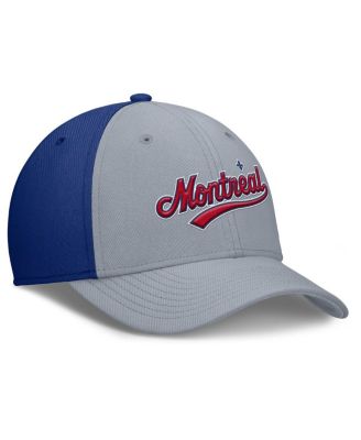 Men's Gray/Blue Montreal Expos Rise Swoosh Performance Flex Hat