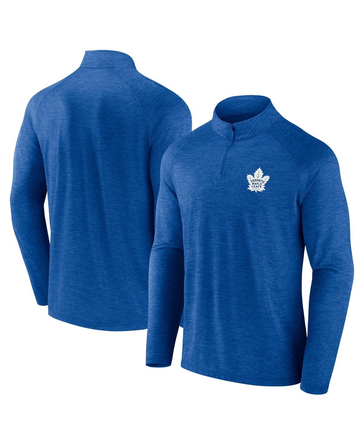 Men's Blue Toronto Maple Leaf's Head-to-Head Raglan Quarter-Zip Sweatshirt - Blue