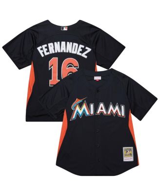 Mitchell & Ness - Men's&nbsp;Jose Fernandez Black Miami Marlins Authentic Batting Practice Jersey