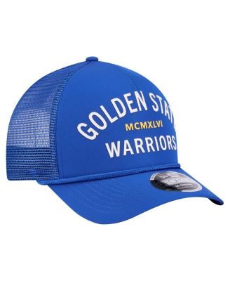 Men's Royal Golden State Warriors Minimalist A-Frame 9FORTY Trucker Hat