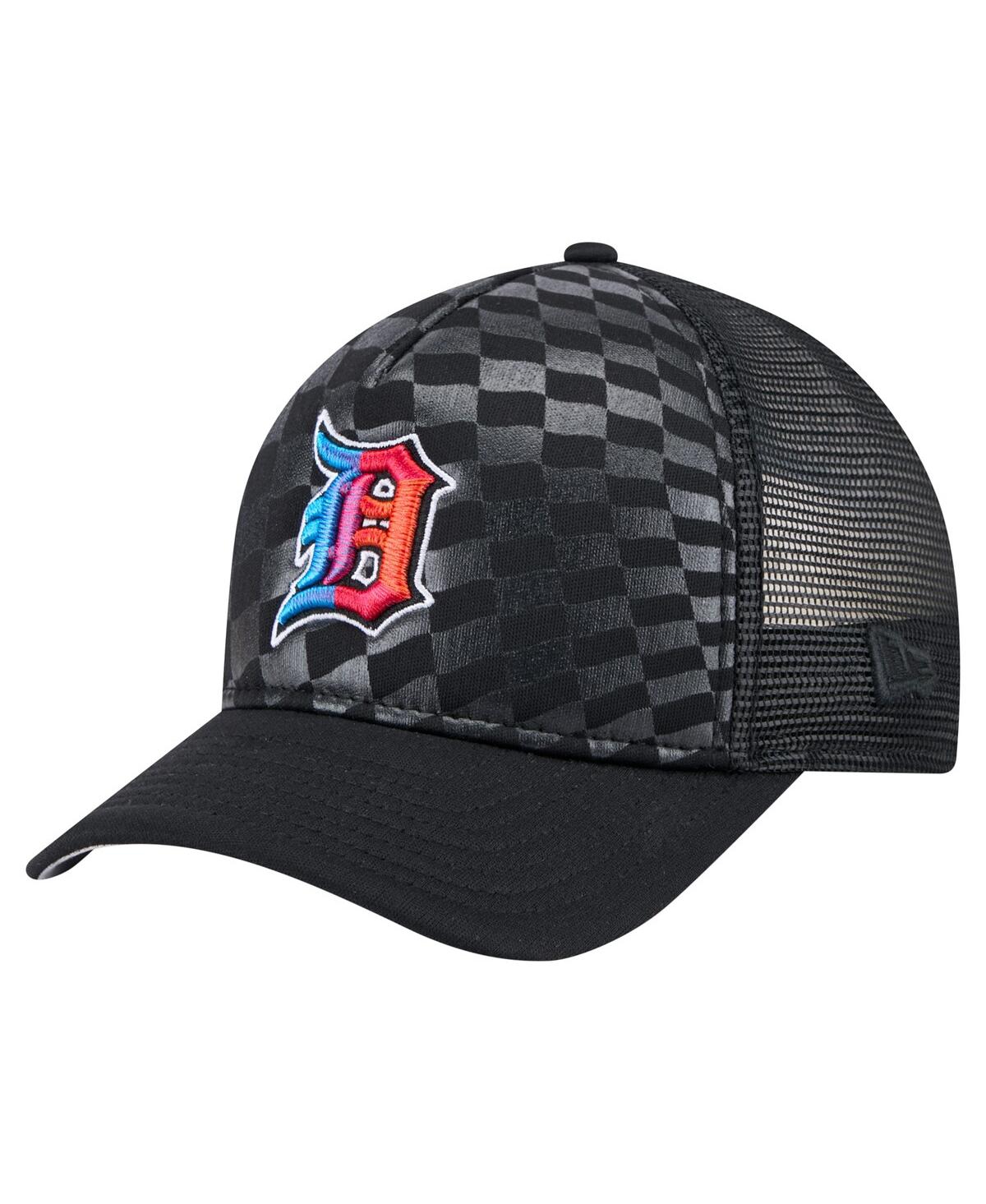New Era Men's Black Detroit Tigers Gradient 9forty A-frame M-crown Trucker Adjustable Hat