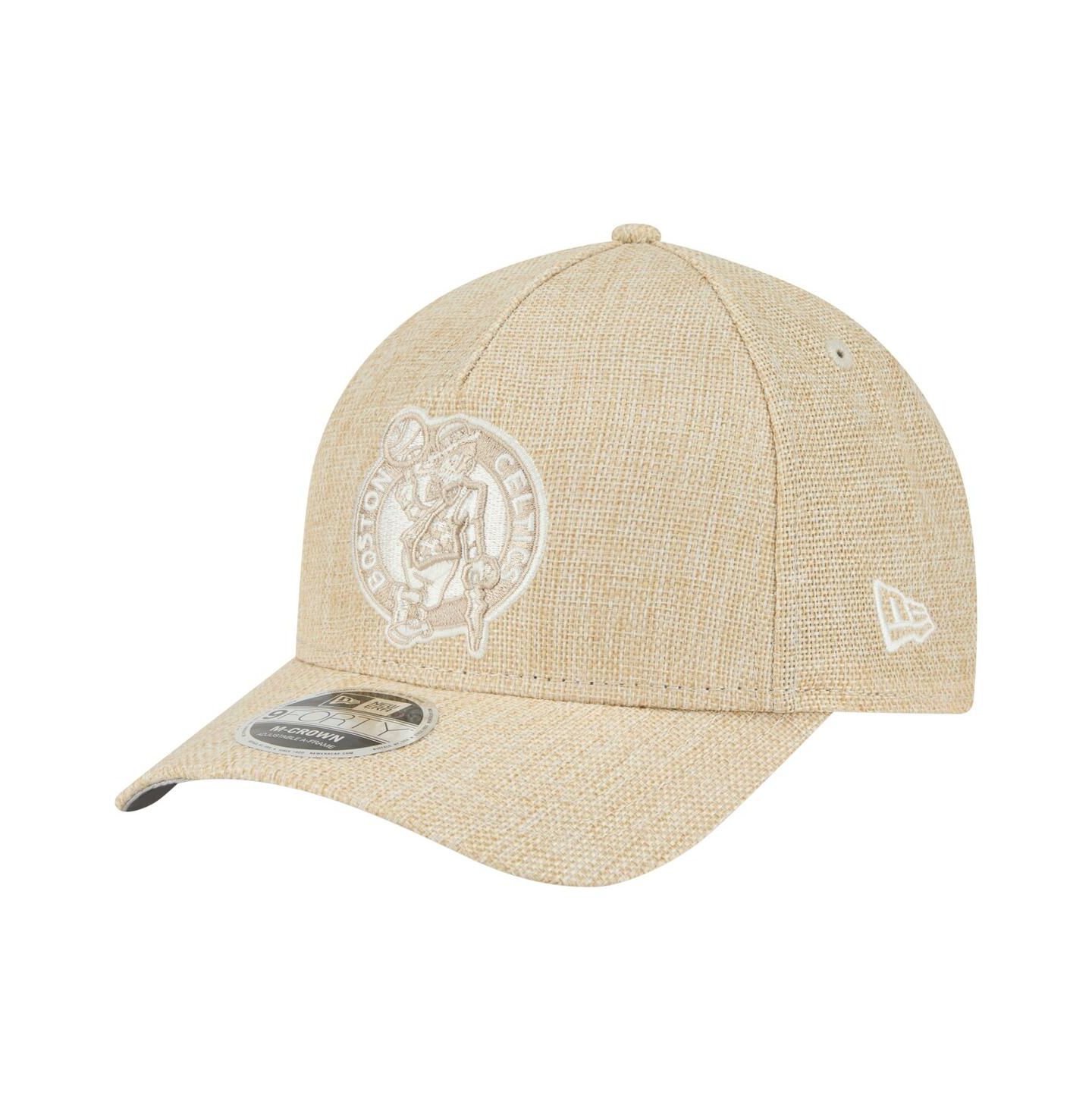 Мужская кепка New Era Tan Boston Celtics Injection Woven A-Frame 9FORTY Adjustable Hat — фото 1